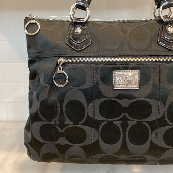 Coach Poppy Signature Jacquard Glam Tote Shoulder Bag - Picture 2 of 14